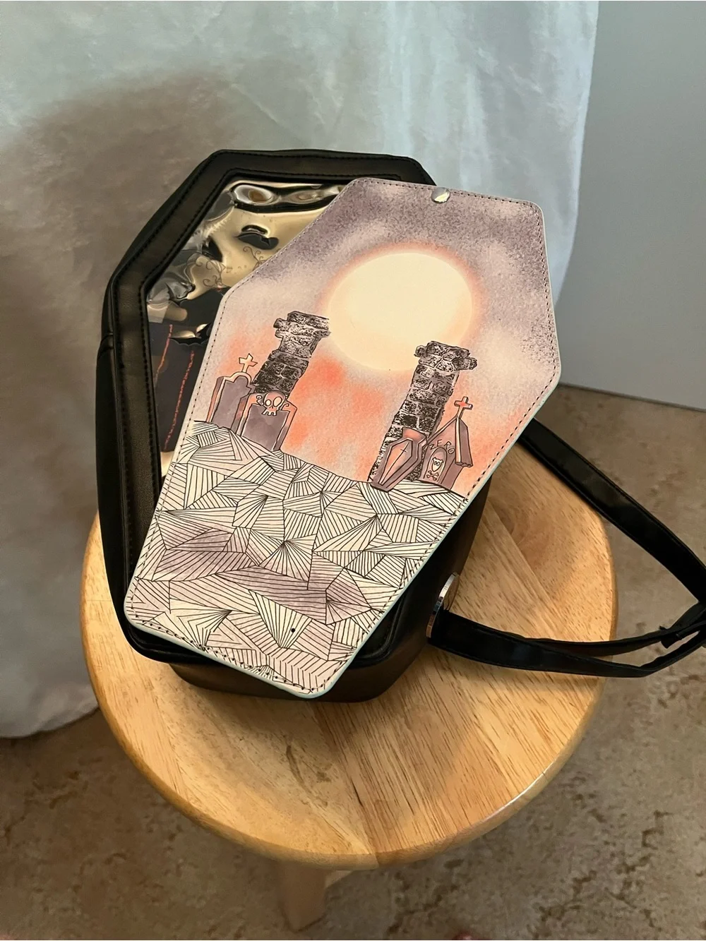 Disney Nightmare Before Christmas Jack & Sally Coffin Pin Collector Backpack